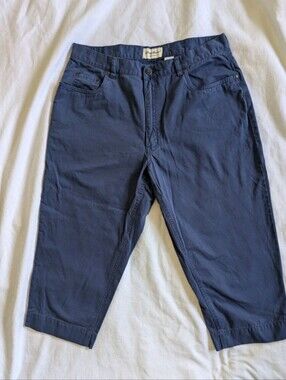 Womens Eddie Bauer Blue Cotton Capri Pants Size 16 Petite Casual Career Comfort